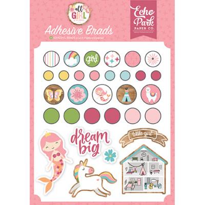 Echo Park All Girl Embellishments - Adhesive Brads